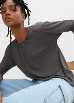 Sale Camiseta oversize de mezcla de viscosa Mujer Camisetas