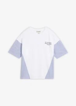 Hot Camiseta oversize de mezcla de algodón Mujer Camisetas|Novedades