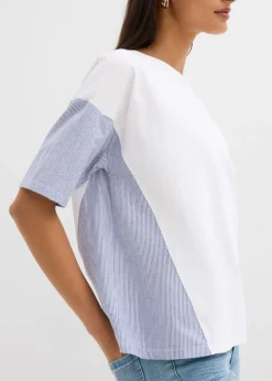 Hot Camiseta oversize de mezcla de algodón Mujer Camisetas|Novedades