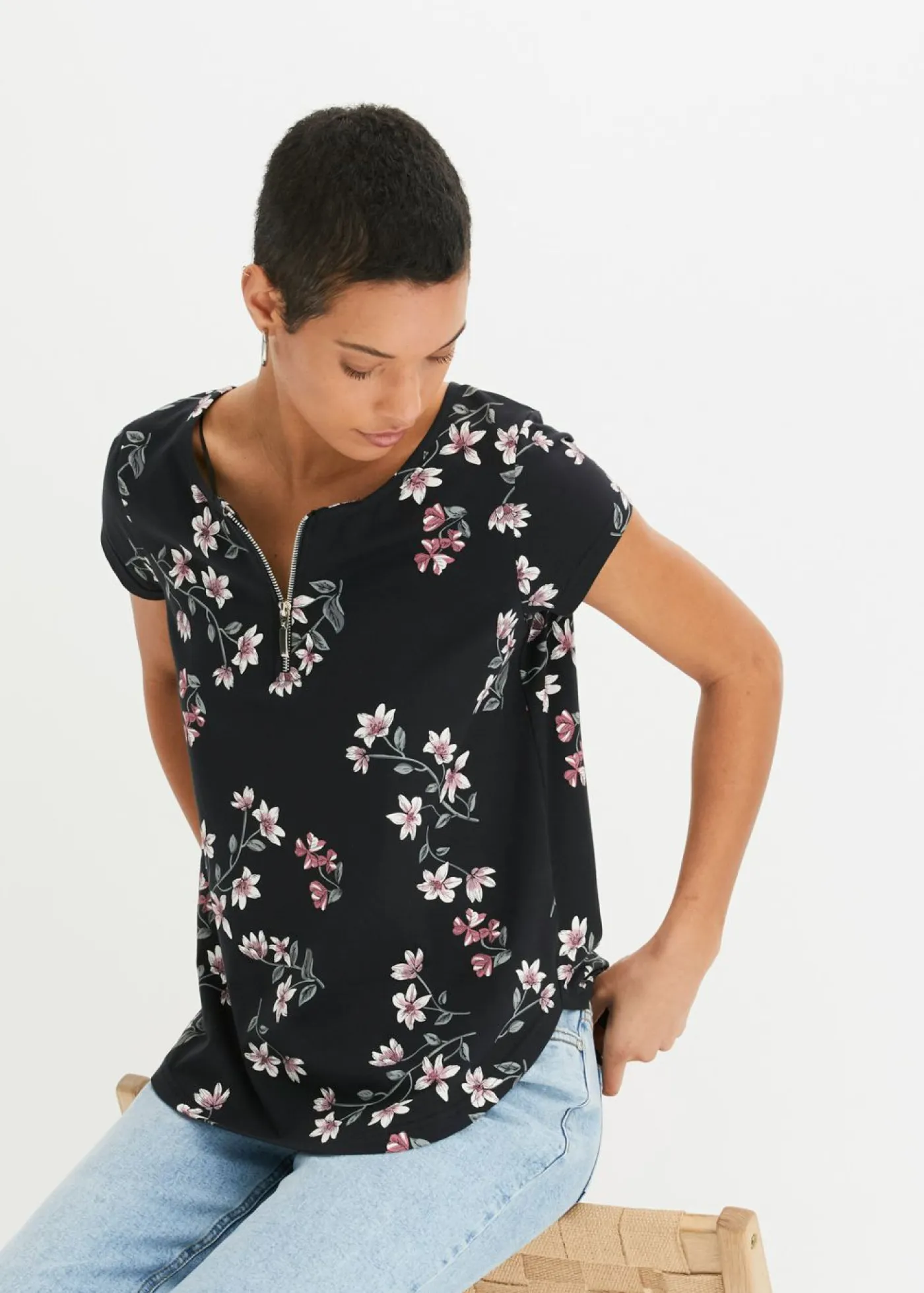 Camiseta oversize de mezcla de algodón Mujer Camisetas