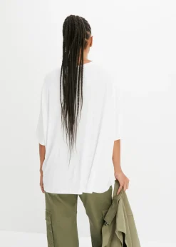 Outlet Camiseta oversize de viscosa fluida Mujer Camisetas