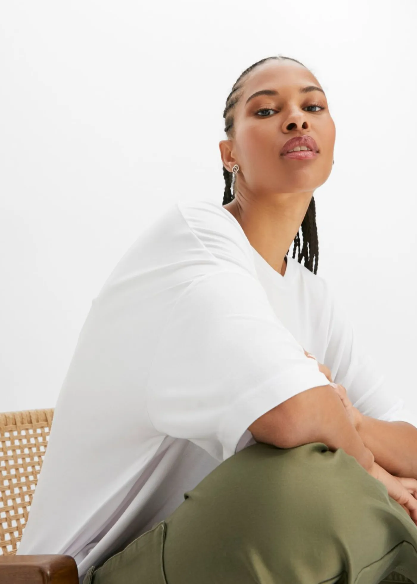 Outlet Camiseta oversize de viscosa fluida Mujer Camisetas