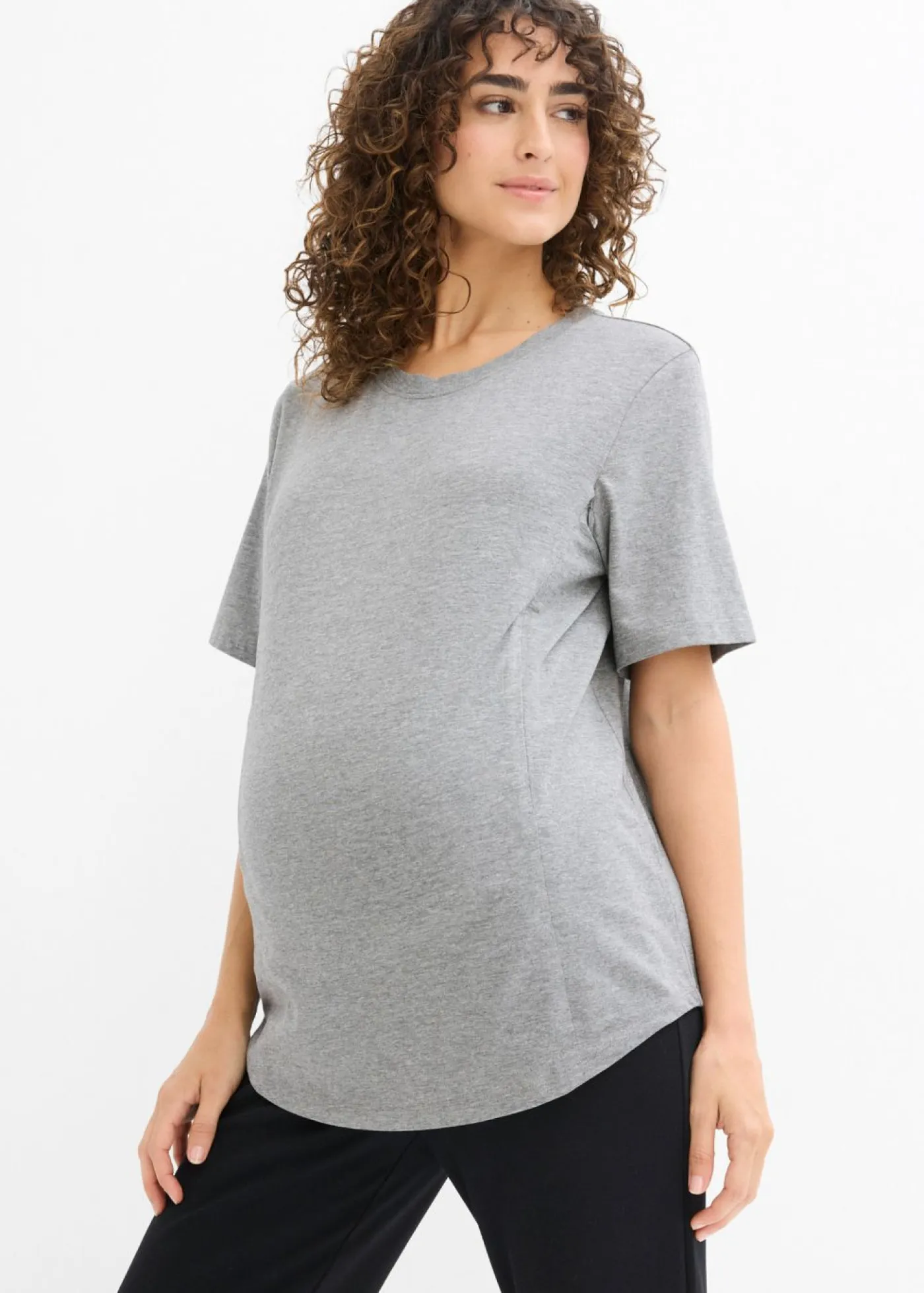 Discount Camiseta premamá de algodón orgánico con una discreta función de lactancia Mujer Premamá