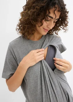 Discount Camiseta premamá de algodón orgánico con una discreta función de lactancia Mujer Premamá