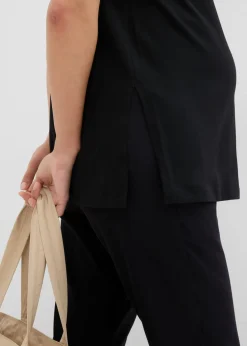 Best Camiseta premamá y de lactancia 2 en 1 de algodón orgánico con aberturas laterales Mujer Premamá