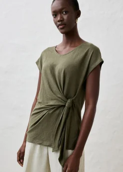 Clearance Camiseta sin mangas de lino puro Mujer Premium|Camisetas