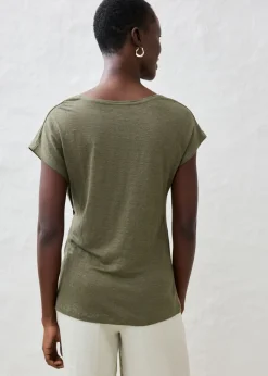 Clearance Camiseta sin mangas de lino puro Mujer Premium|Camisetas