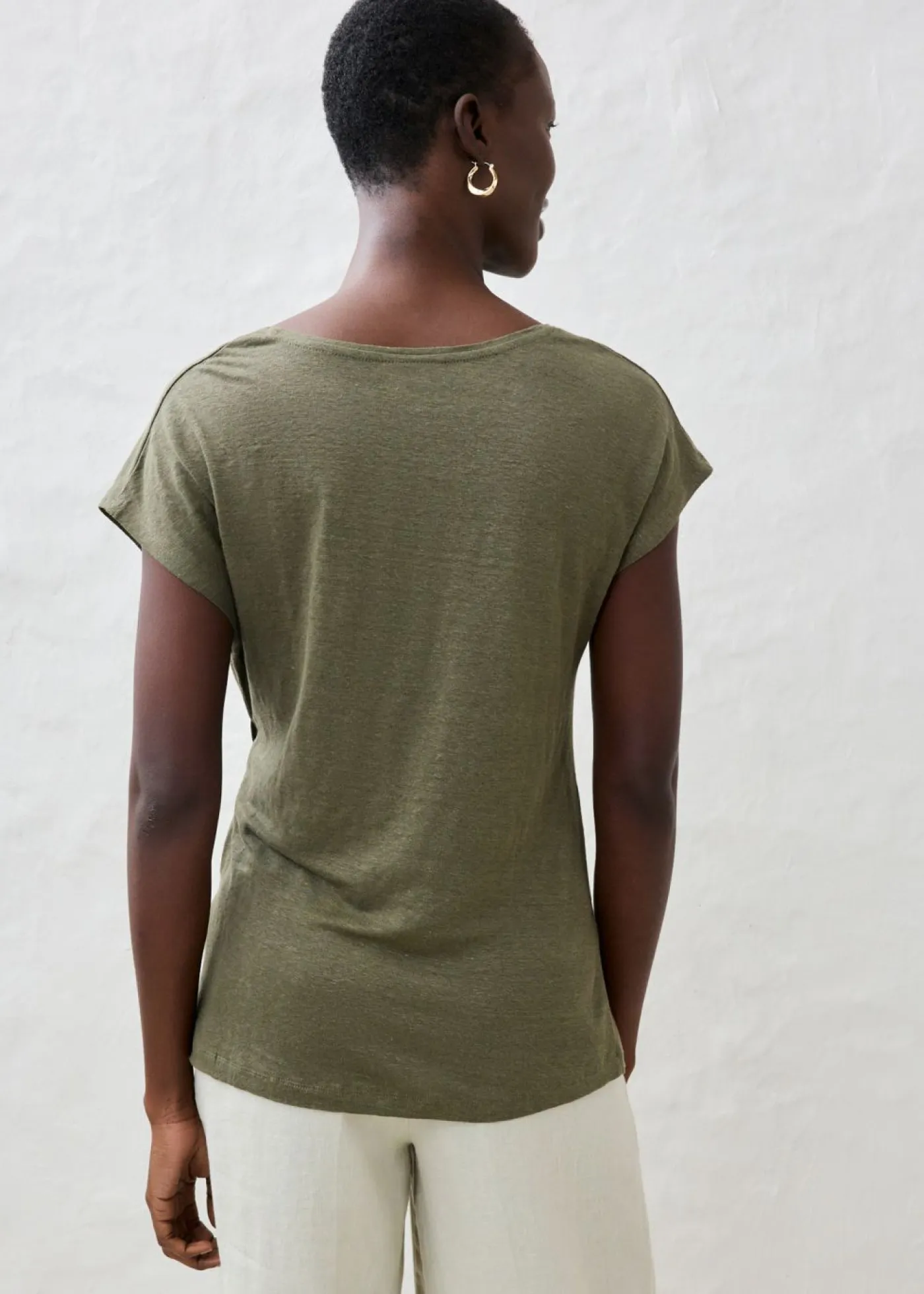 Clearance Camiseta sin mangas de lino puro Mujer Premium|Camisetas