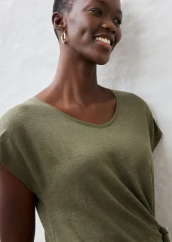 Clearance Camiseta sin mangas de lino puro Mujer Premium|Camisetas