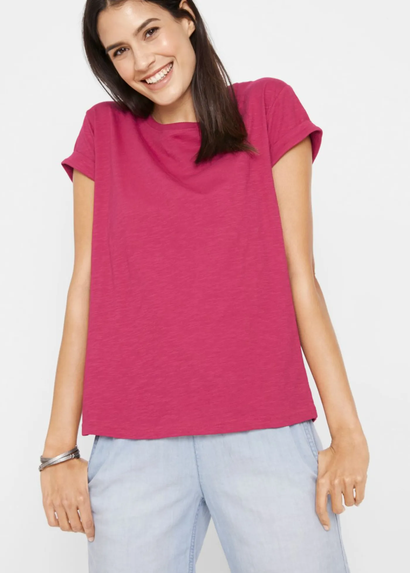 New Camiseta tipo boxy Mujer Básicos|Camisetas
