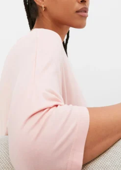 Best Camiseta tipo boxy de mezcla de viscosa suave Mujer Camisetas|Novedades