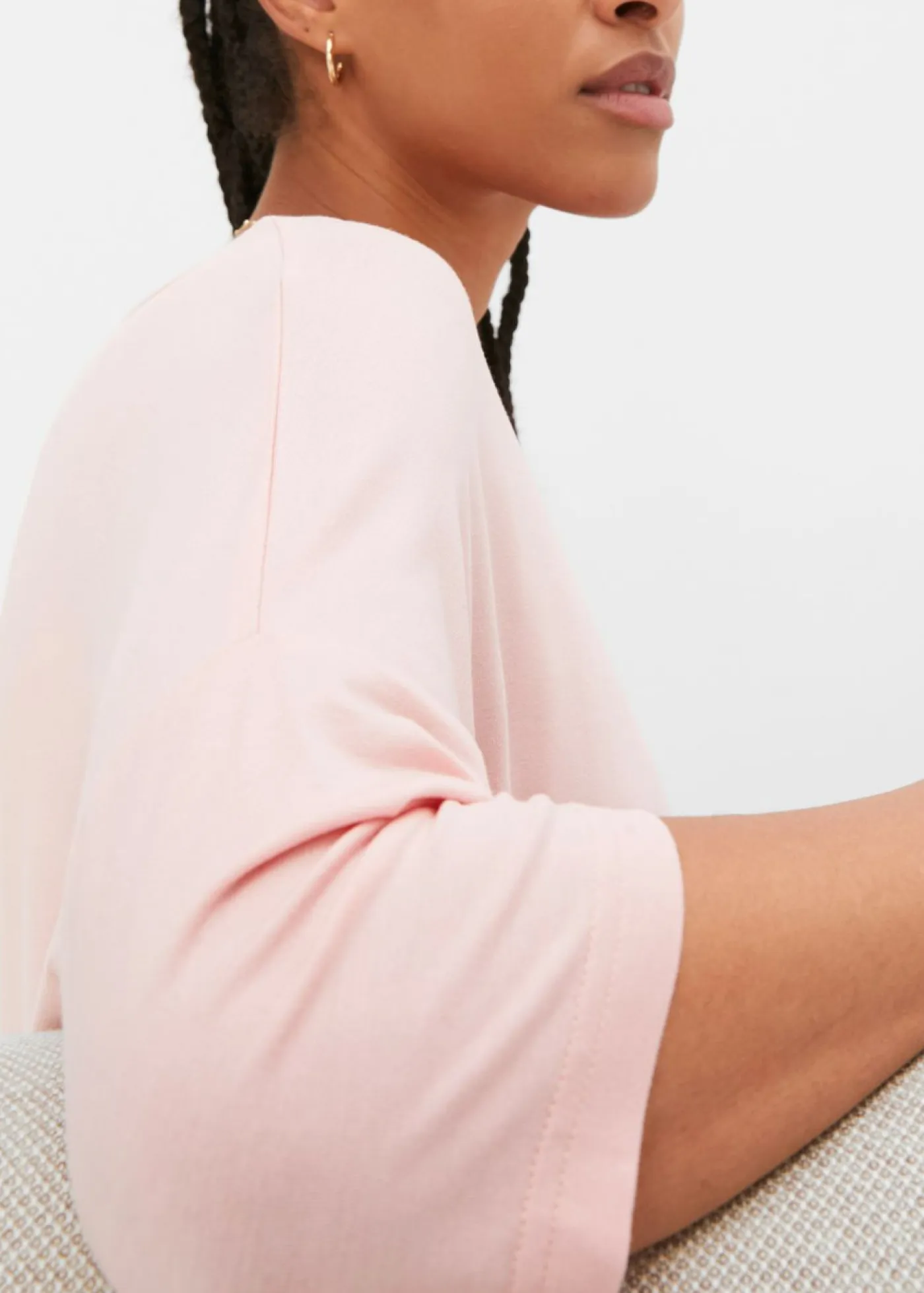 Best Camiseta tipo boxy de mezcla de viscosa suave Mujer Camisetas|Novedades