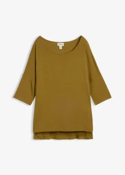 Clearance Camiseta tipo boxy de mezcla de viscosa suave Mujer Camisetas|Novedades