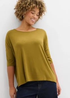 Clearance Camiseta tipo boxy de mezcla de viscosa suave Mujer Camisetas|Novedades