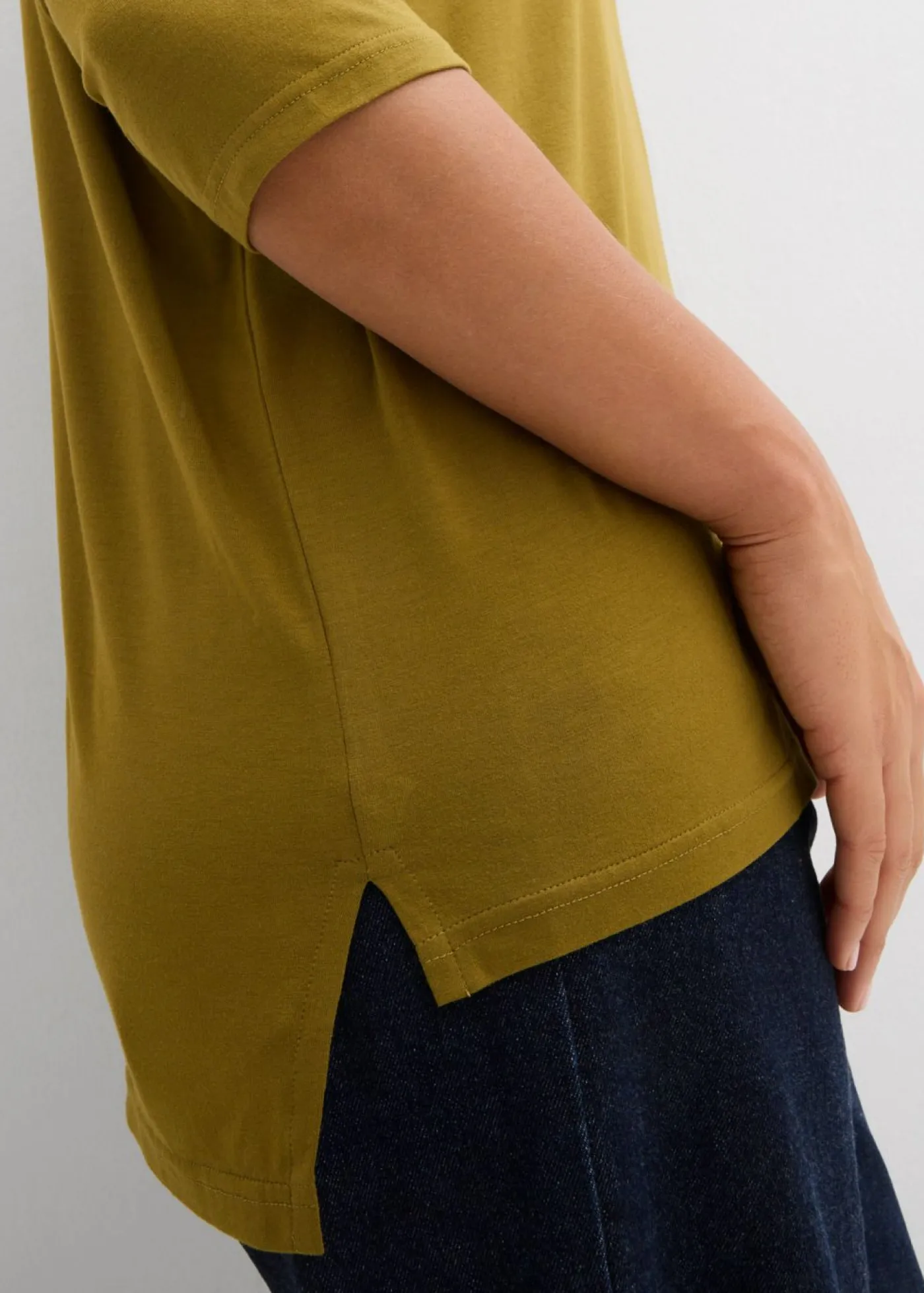 Clearance Camiseta tipo boxy de mezcla de viscosa suave Mujer Camisetas|Novedades
