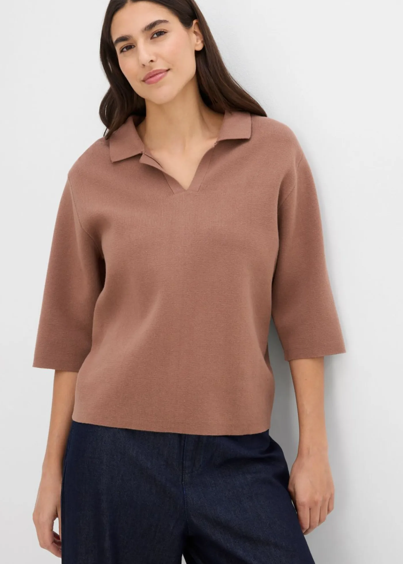 Outlet Camiseta tipo polo de punto Mujer Camisetas|Novedades