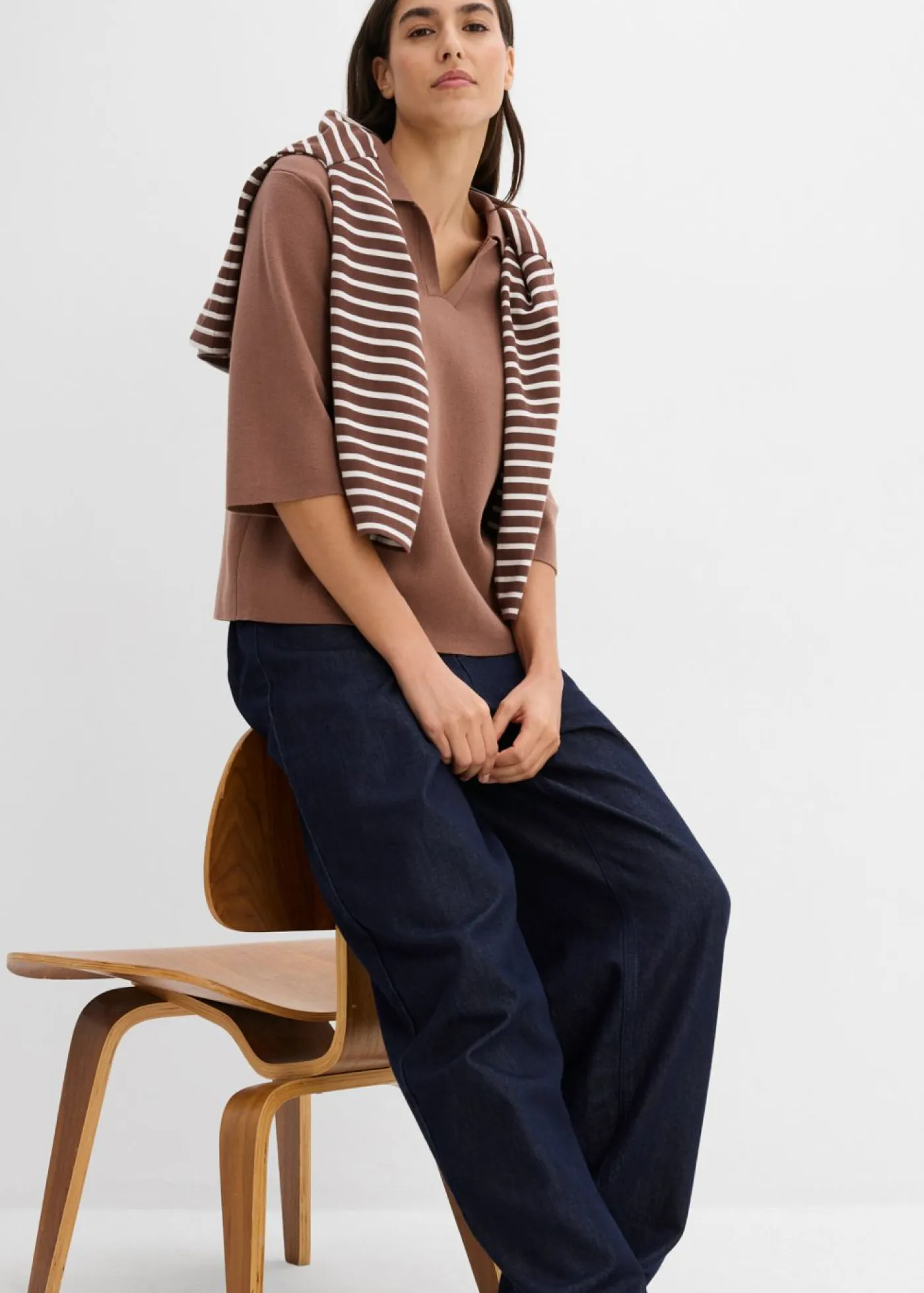 Outlet Camiseta tipo polo de punto Mujer Camisetas|Novedades