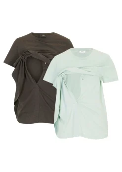 New Camisetas premamá/de lactancia de algodón orgánico (2 unidades) Mujer Premamá