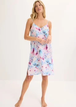 Sale Camisón largo de satén brillante Mujer Ropa Para Dormir