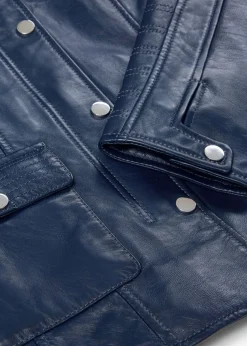 Cazadora de cuero en napa de cordero Mujer Premium|Chaquetas Y Abrigos