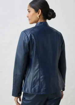Cazadora de cuero en napa de cordero Mujer Premium|Chaquetas Y Abrigos