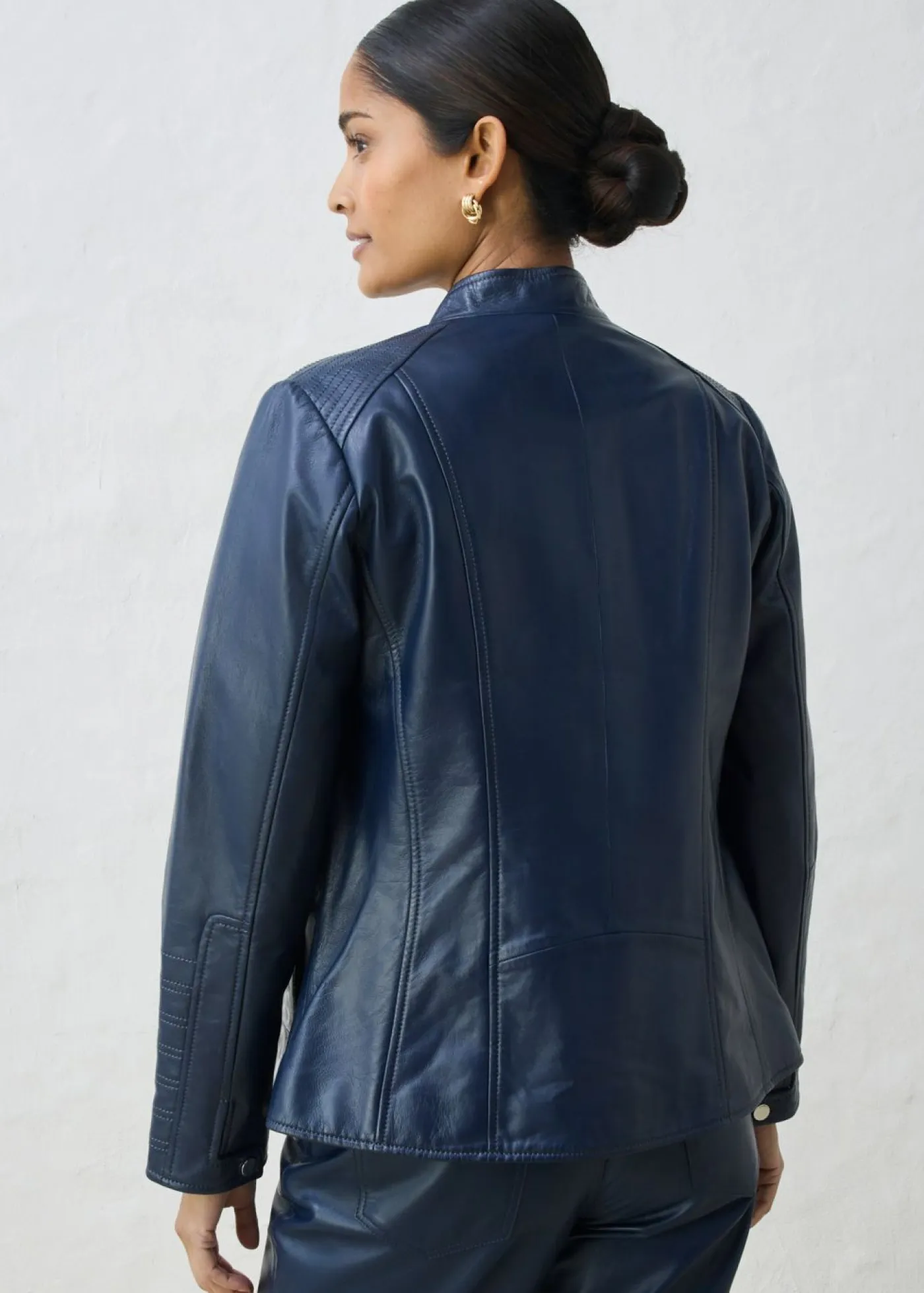 Cazadora de cuero en napa de cordero Mujer Premium|Chaquetas Y Abrigos