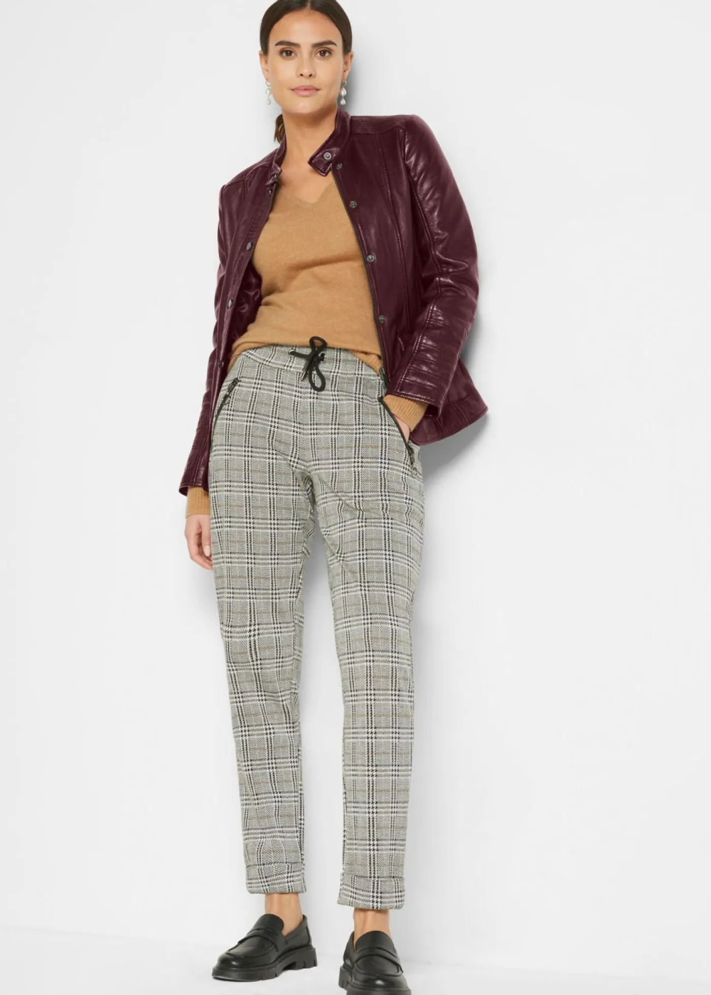 Outlet Cazadora de cuero en napa de cordero Mujer Premium|Chaquetas Y Abrigos