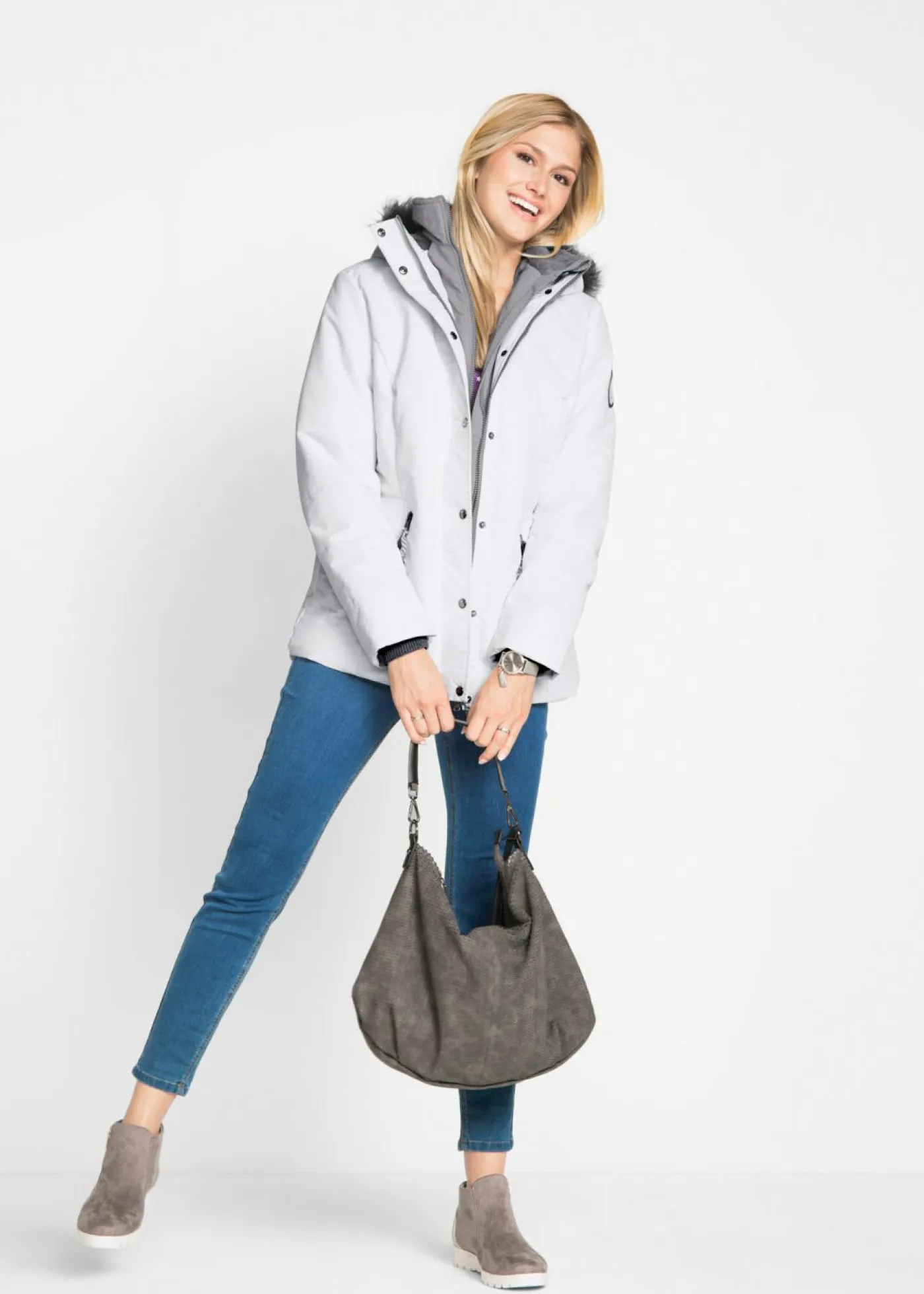 Clearance Cazadora de invierno con aspecto 2 en 1 Mujer Chaquetas Y Abrigos