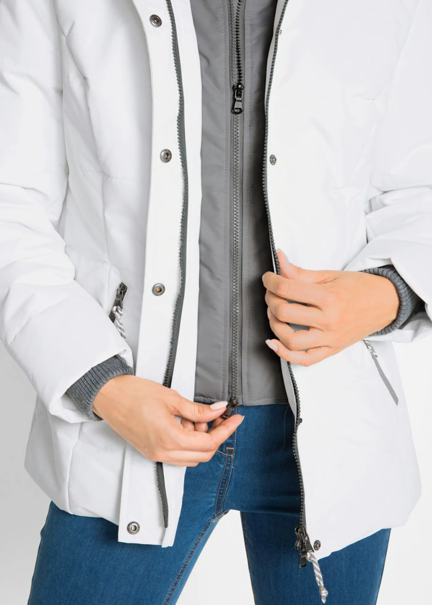 Clearance Cazadora de invierno con aspecto 2 en 1 Mujer Chaquetas Y Abrigos