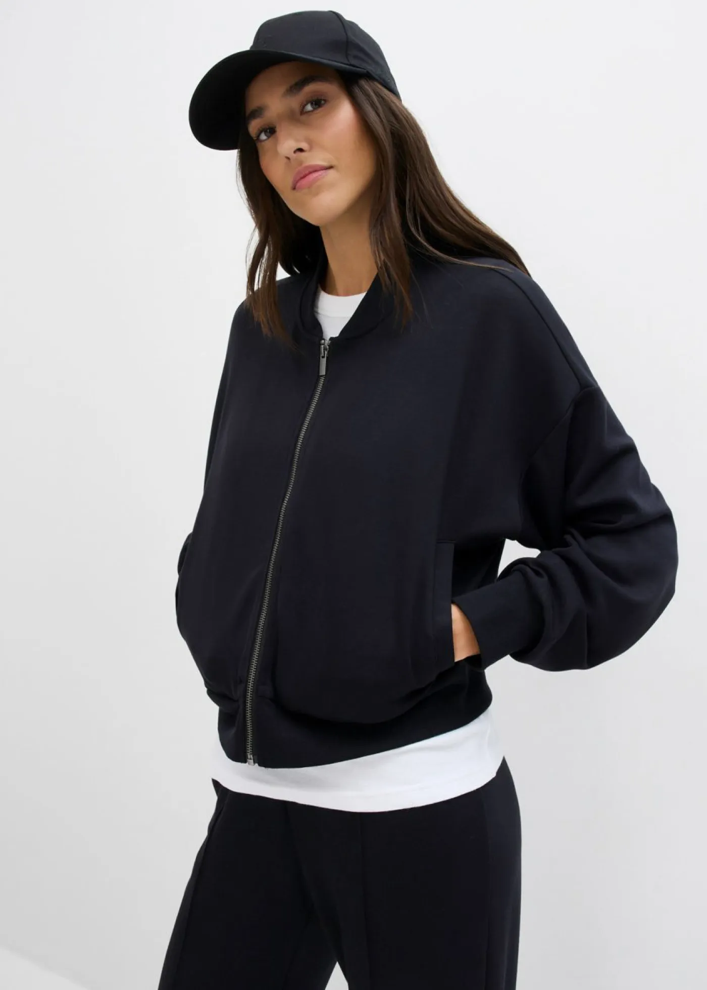 Online Cazadora de neopreno de suave mezcla de viscosa Mujer Chaquetas Y Abrigos|Novedades