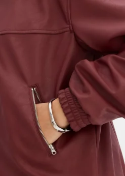Online Cazadora holgada de piel sintética Mujer Chaquetas Y Abrigos