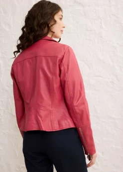 Best Cazadora motera de napa Mujer Premium|Chaquetas Y Abrigos