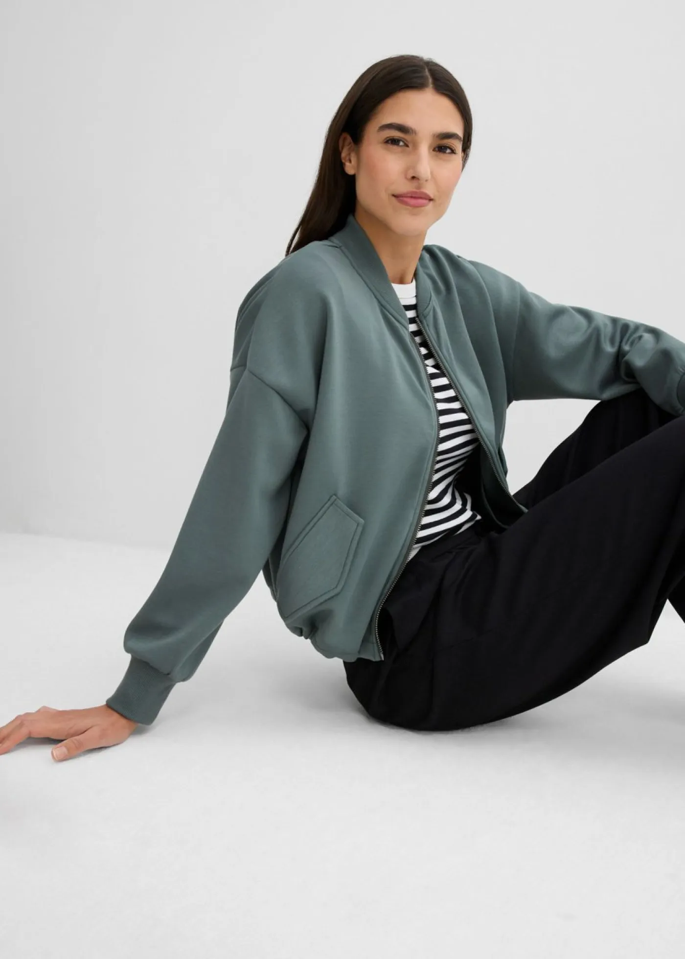 Sale Cazadora oversize de neopreno de suave mezcla de viscosa Mujer Ropa Cómoda|Chaquetas Y Abrigos
