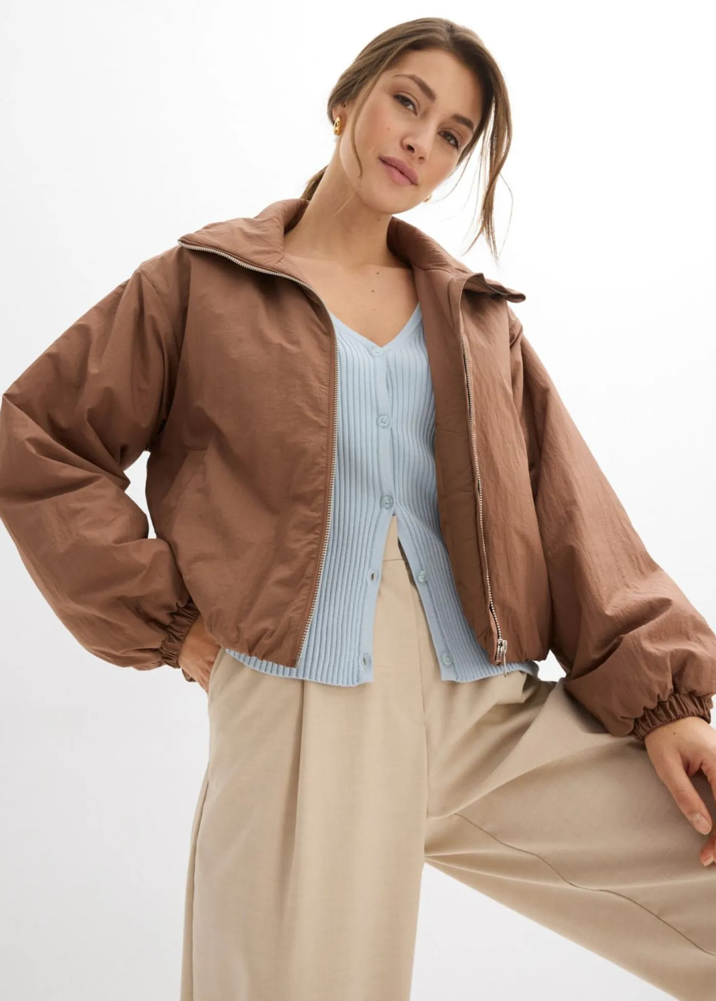 Clearance Cazadora repelente al agua con dobladillo abullonado Mujer Chaquetas Y Abrigos|Novedades