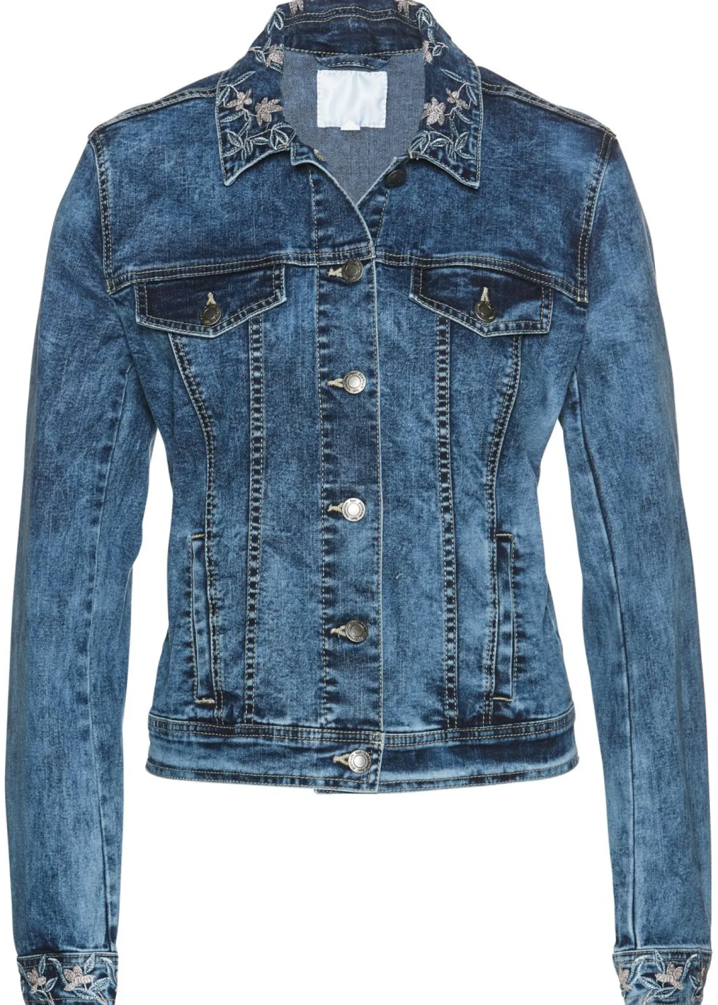 New Cazadora vaquera con bordado Mujer Chaquetas Y Abrigos