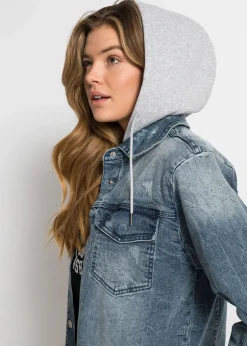 Clearance Cazadora vaquera con capucha Mujer Chaquetas Y Abrigos