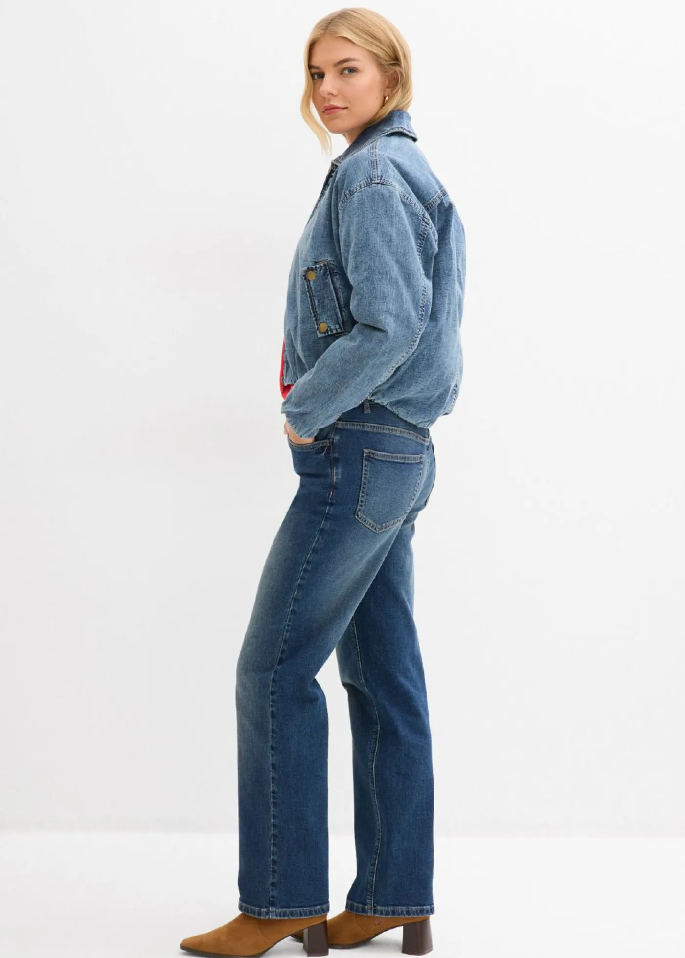 Discount Cazadora vaquera con forro cálido, cropped Mujer Chaquetas Y Abrigos