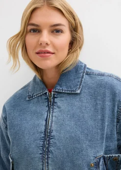 Discount Cazadora vaquera con forro cálido, cropped Mujer Chaquetas Y Abrigos