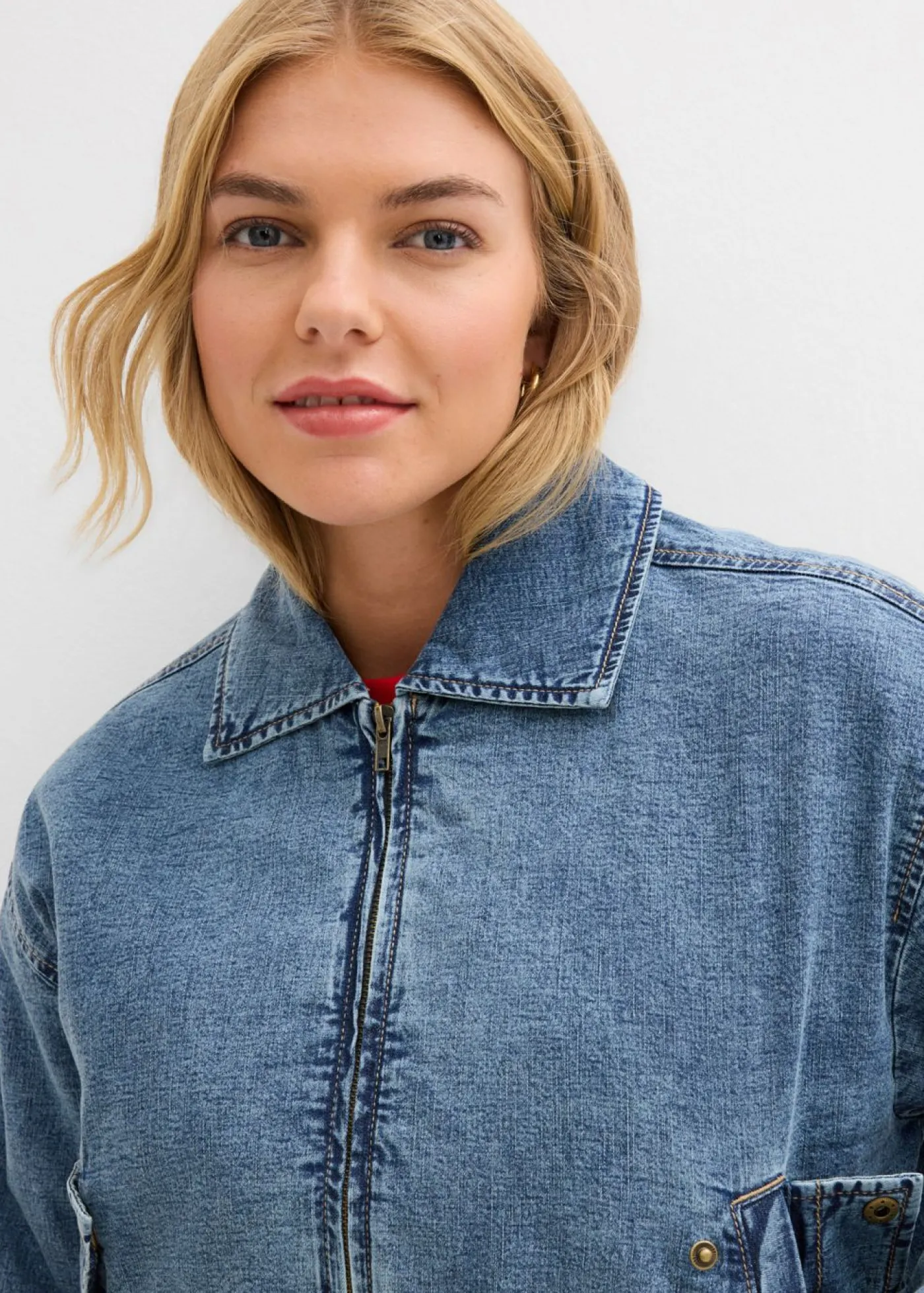 Discount Cazadora vaquera con forro cálido, cropped Mujer Chaquetas Y Abrigos