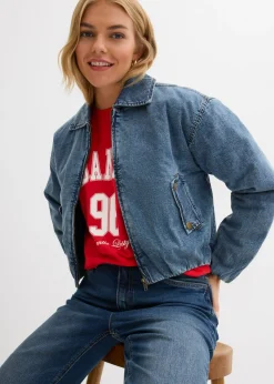 Discount Cazadora vaquera con forro cálido, cropped Mujer Chaquetas Y Abrigos