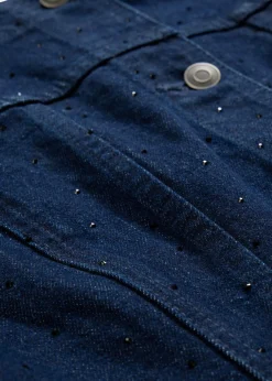Best Cazadora vaquera con piedras brillantes Mujer Chaquetas Y Abrigos
