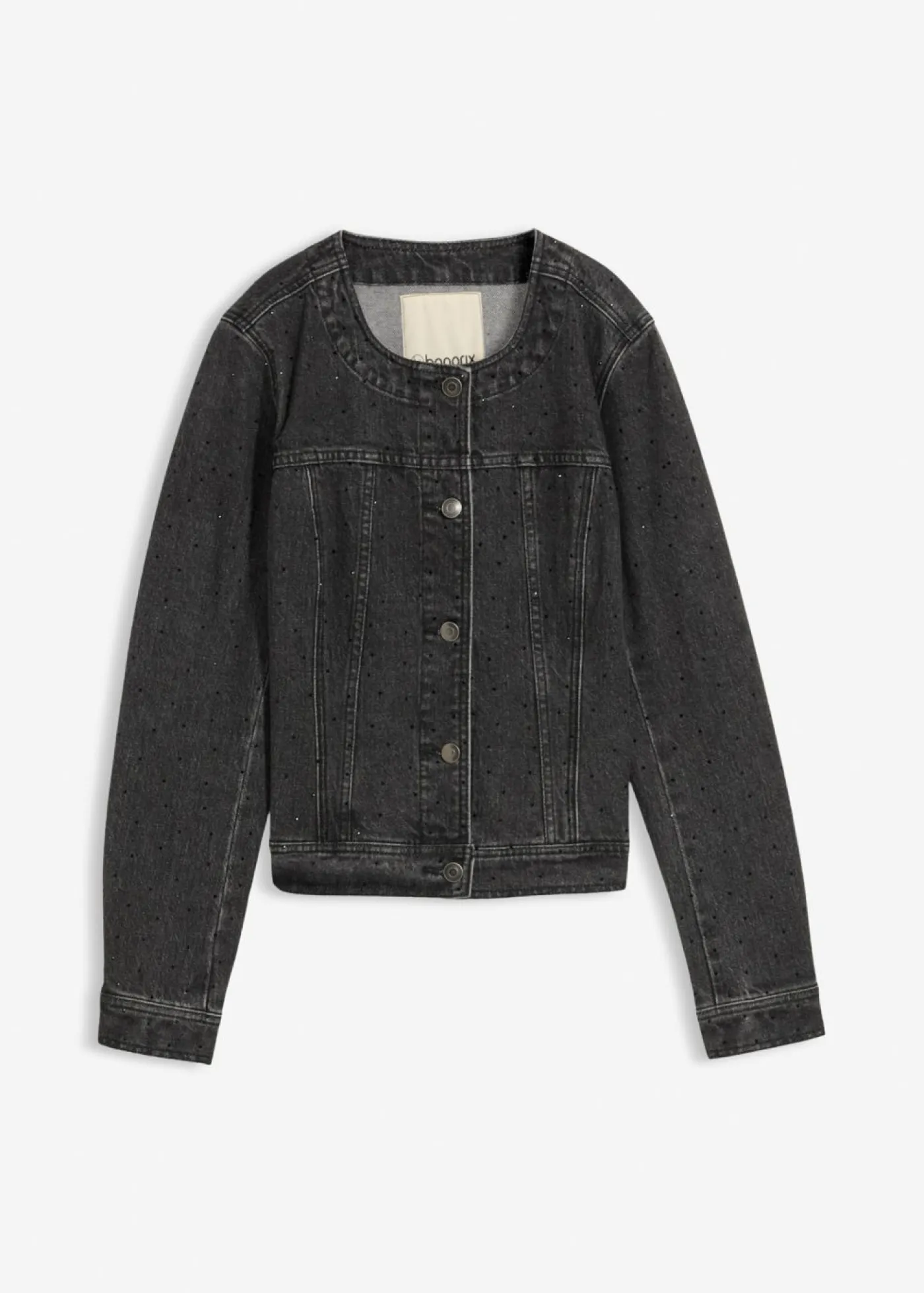 Best Cazadora vaquera con piedras brillantes Mujer Chaquetas Y Abrigos