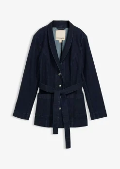 Best Cazadora vaquera de algodón con cinturón Mujer Chaquetas Y Abrigos