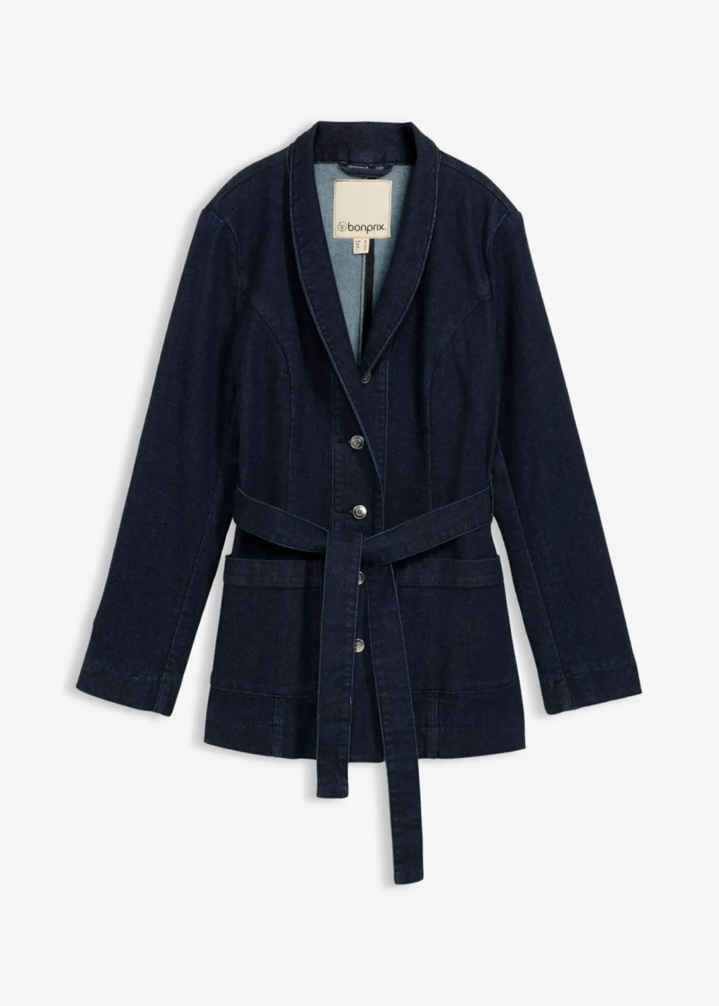 Best Cazadora vaquera de algodón con cinturón Mujer Chaquetas Y Abrigos