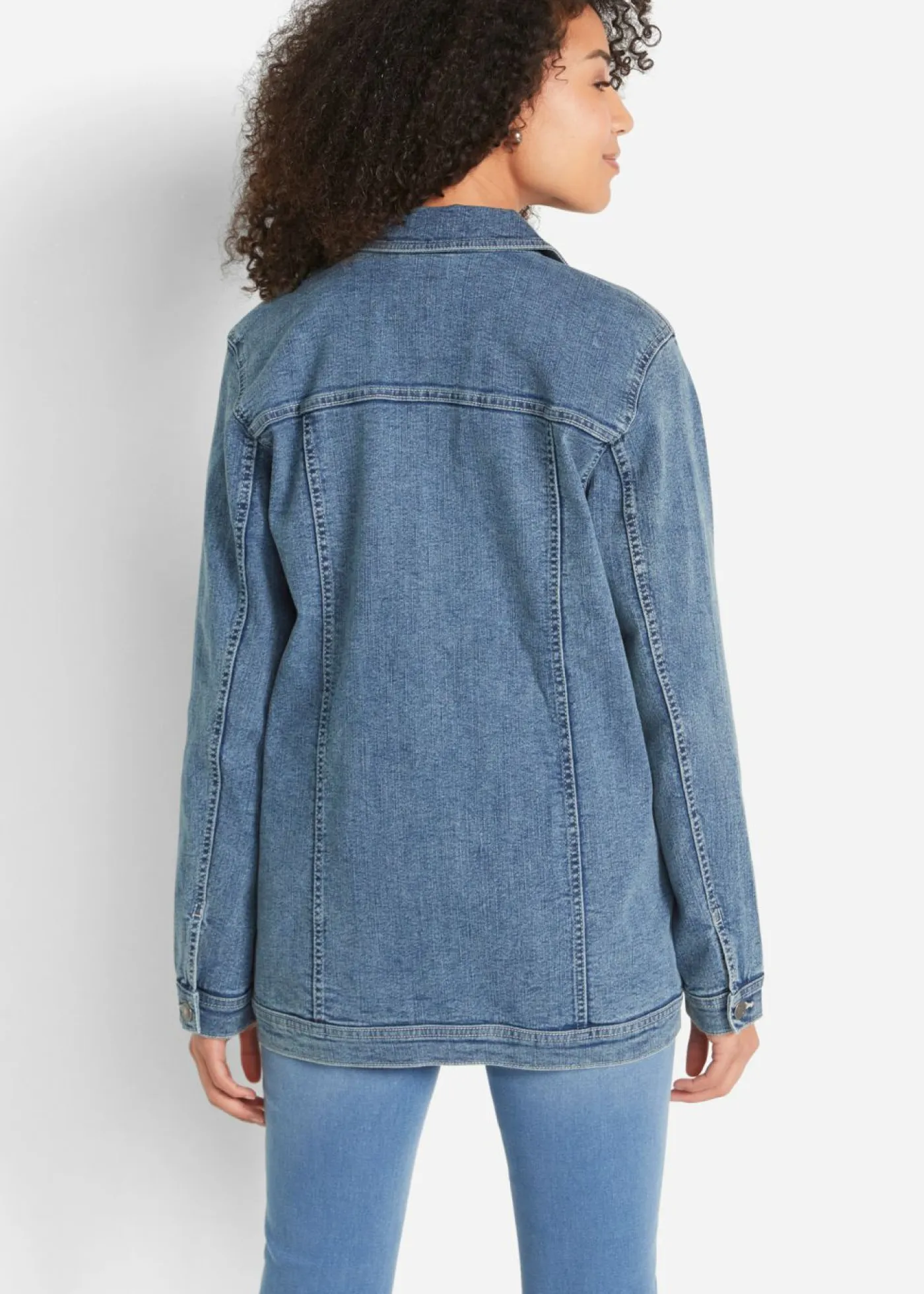 Best Cazadora vaquera elástica con corte boyfriend Mujer Chaquetas Y Abrigos