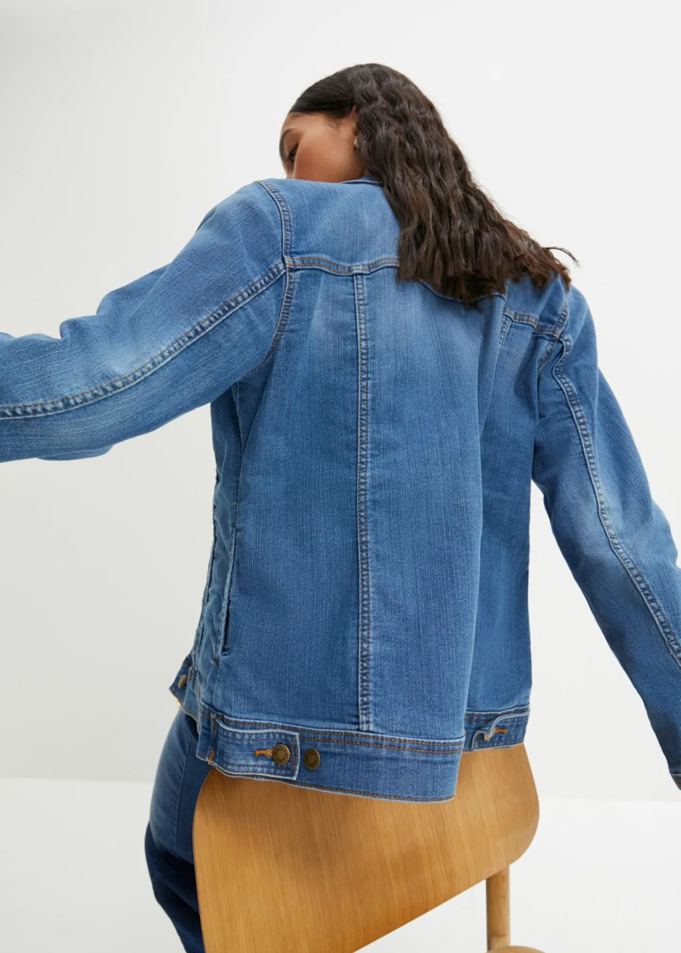 Online Cazadora vaquera elástica básica Mujer Chaquetas Y Abrigos