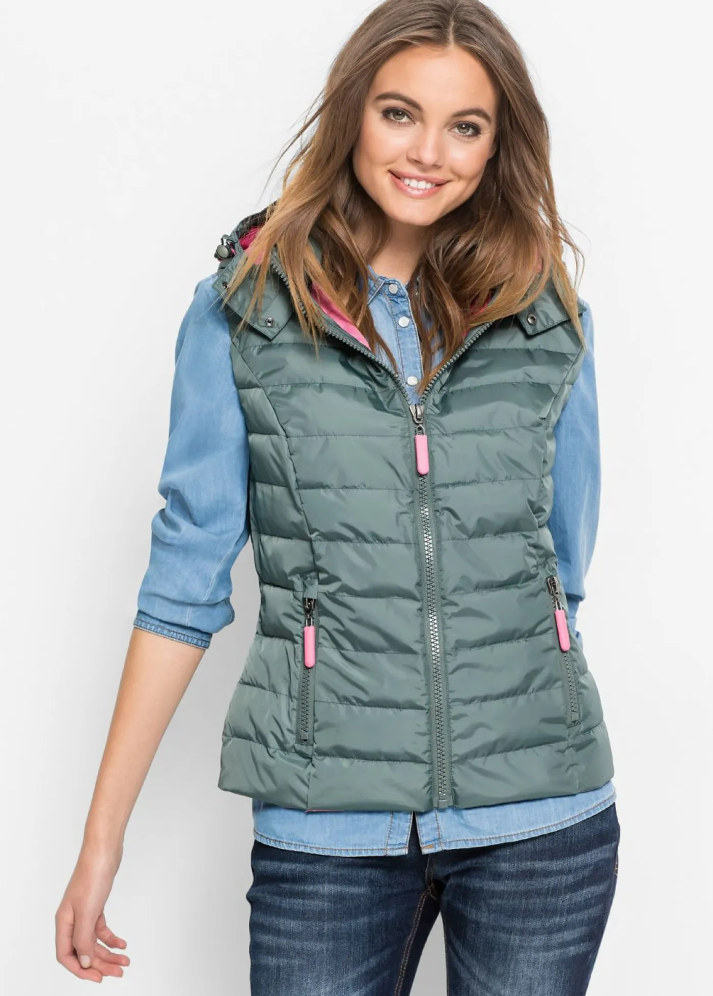 Sale Chaleco acolchado con capucha Mujer Chaquetas Y Abrigos