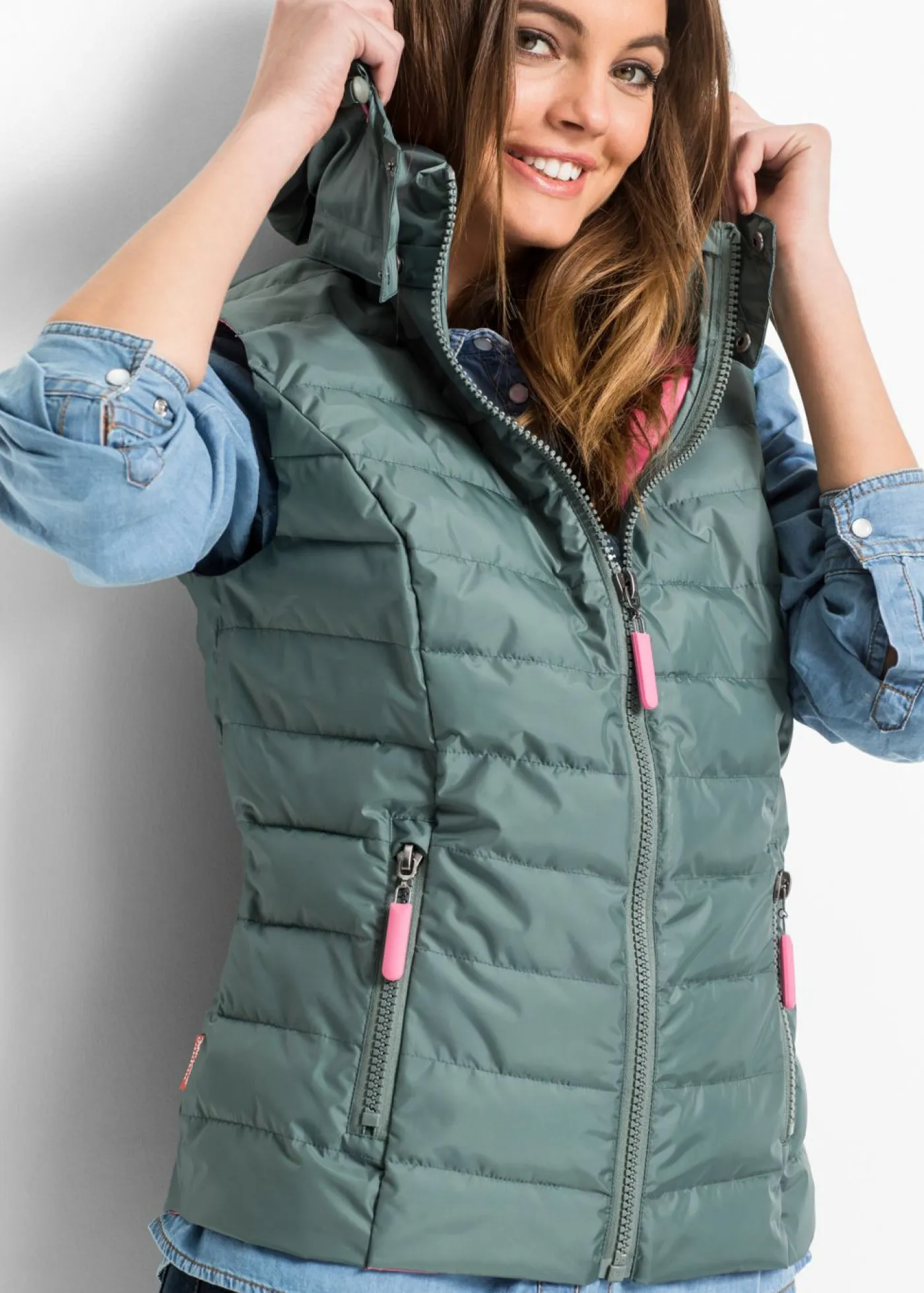 Sale Chaleco acolchado con capucha Mujer Chaquetas Y Abrigos