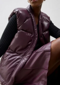 Discount Chaleco acolchado de napa de cordero Mujer Chaquetas Y Abrigos