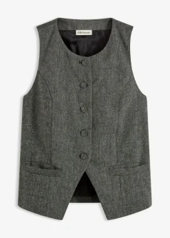 Hot Chaleco con aspecto tweed Mujer Chaquetas Y Abrigos
